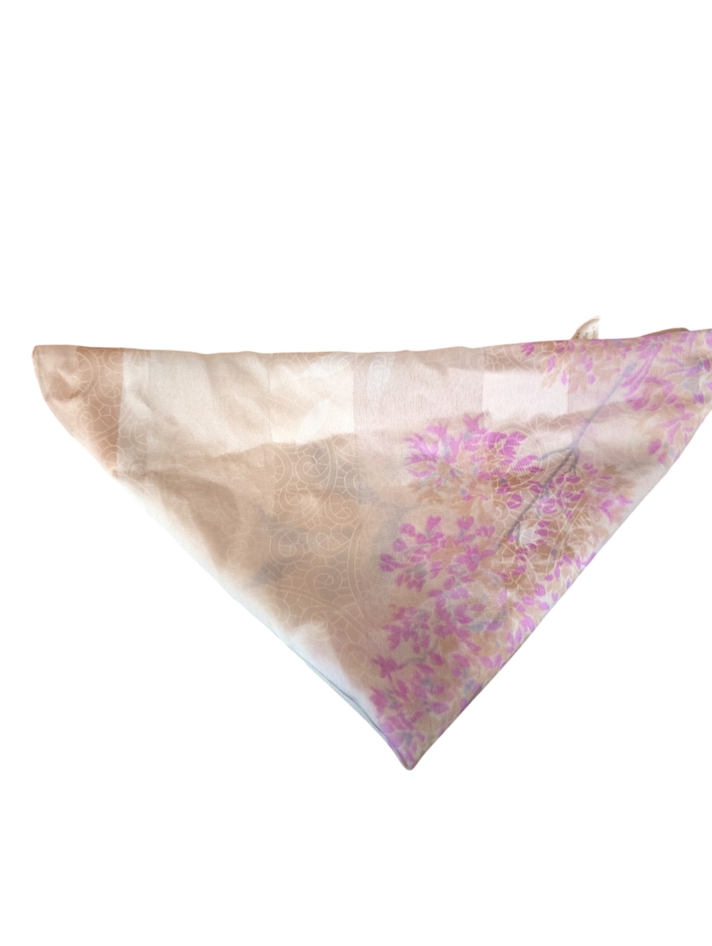 Berkshire Floral Triangle Polyester Scarf in Cream & Pink